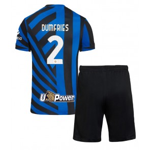 Inter Milan Denzel Dumfries #2 Dětské Domácí dres komplet 2024-25 Krátký Rukáv (+ trenýrky)